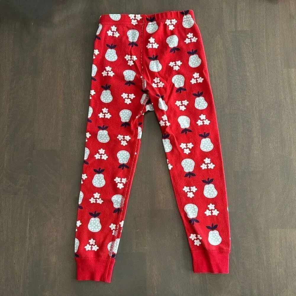 Hanna Andersson size 4 Pear Tree Holiday Long John Pajamas